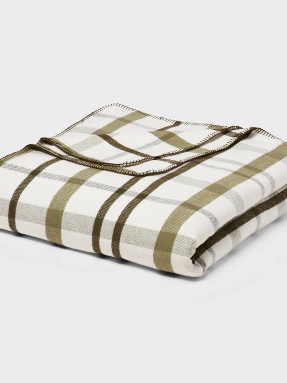 Full/Queen Brushed Cotton Blanket Green Plaid
- Threshold™